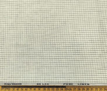 Raymond Men's Linen Checks Unstitched Shirt Fabric (Creamish White)