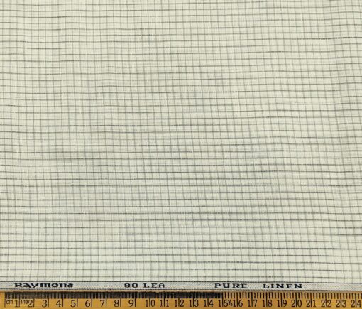 Raymond Men's Linen Checks Unstitched Shirt Fabric (Creamish White)