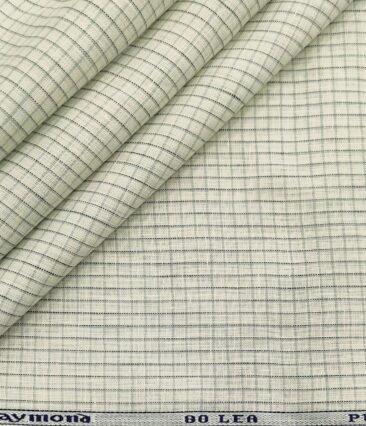 Raymond Men's Linen Checks Unstitched Shirt Fabric (Creamish White)