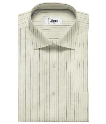 Raymond Men's Linen Striped Unstitched Shirt Fabric (Milky White)