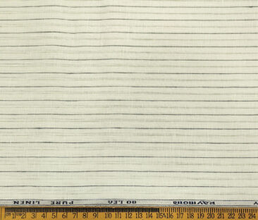 Raymond Men's Linen Striped Unstitched Shirt Fabric (Milky White)