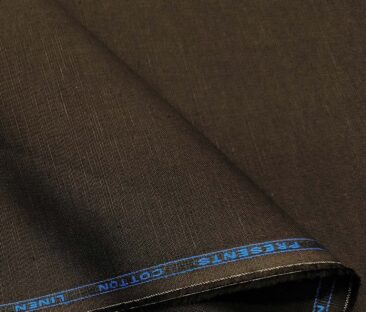 Siyaram's Men's Cotton Linen Self Design Unstitched Shirt Fabric (Dark Brown)