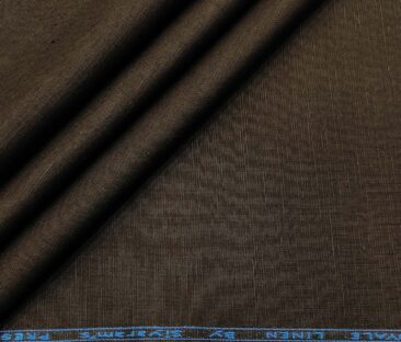 Siyaram's Men's Cotton Linen Self Design Unstitched Shirt Fabric (Dark Brown)