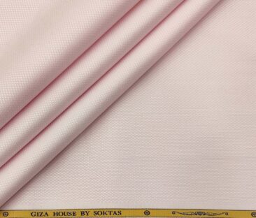 Soktas Men's Cotton Structured 1.60 Meter Unstitched Shirt Fabric (Light Pink)