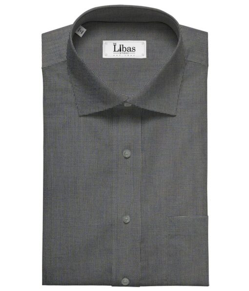 Solino Men's Cotton Structured 1.60 Meter Unstitched Shirt Fabric (Dark Grey)