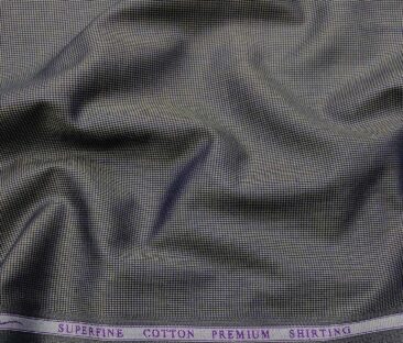 Solino Men's Cotton Structured 1.60 Meter Unstitched Shirt Fabric (Dark Grey)