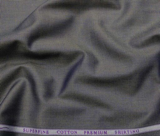 Solino Men's Cotton Structured 1.60 Meter Unstitched Shirt Fabric (Dark Grey)