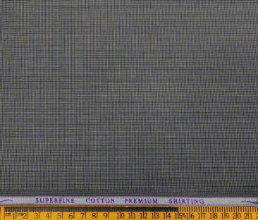 Solino Men's Cotton Structured 1.60 Meter Unstitched Shirt Fabric (Dark Grey)