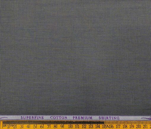 Solino Men's Cotton Structured 1.60 Meter Unstitched Shirt Fabric (Dark Grey)
