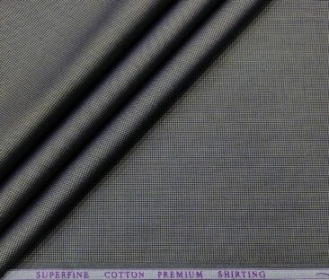 Solino Men's Cotton Structured 1.60 Meter Unstitched Shirt Fabric (Dark Grey)