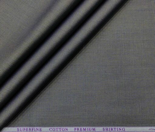 Solino Men's Cotton Structured 1.60 Meter Unstitched Shirt Fabric (Dark Grey)