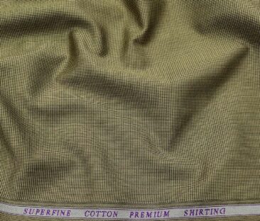 Solino Men's Cotton Structured 1.60 Meter Unstitched Shirt Fabric (Light Brown)