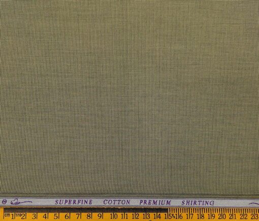 Solino Men's Cotton Structured 1.60 Meter Unstitched Shirt Fabric (Light Brown)