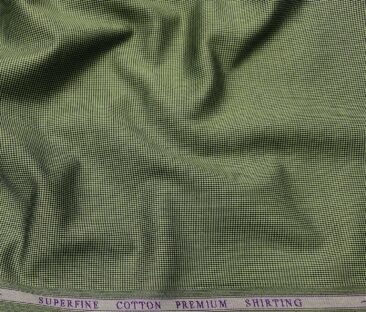 Solino Men's Cotton Structured 1.60 Meter Unstitched Shirt Fabric (Olive Green)