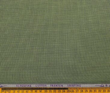 Solino Men's Cotton Structured 1.60 Meter Unstitched Shirt Fabric (Olive Green)