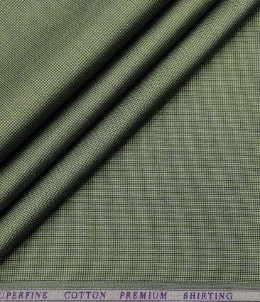 Solino Men's Cotton Structured 1.60 Meter Unstitched Shirt Fabric (Olive Green)