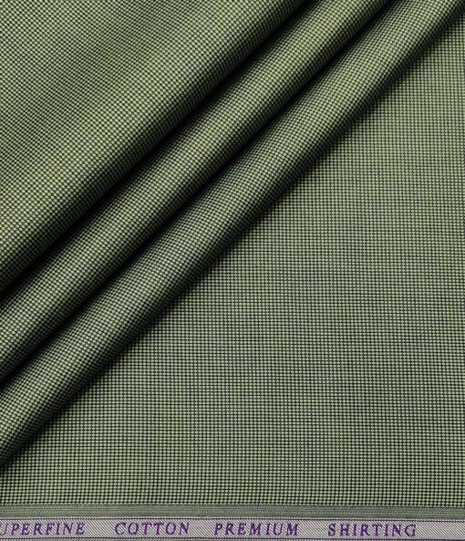 Solino Men's Cotton Structured 1.60 Meter Unstitched Shirt Fabric (Olive Green)