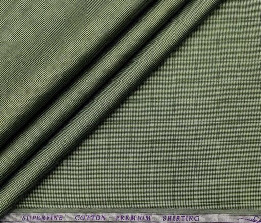 Solino Men's Cotton Structured 1.60 Meter Unstitched Shirt Fabric (Olive Green)