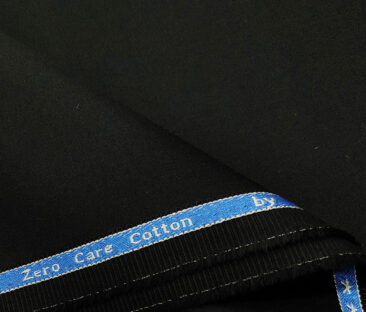 Arvind Men's Cotton Solids 1.30 Meter Unstitched Trouser Fabric (Black)