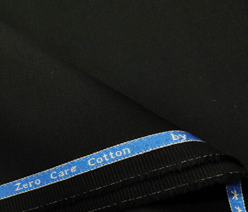 Arvind Men's Cotton Solids 1.30 Meter Unstitched Trouser Fabric (Black)