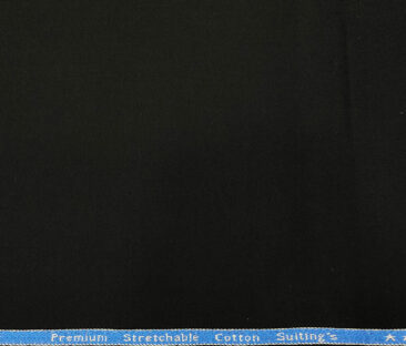 Arvind Men's Cotton Solids 1.30 Meter Unstitched Trouser Fabric (Black)