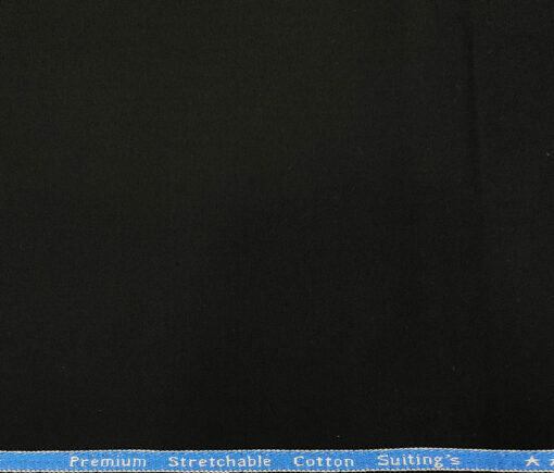 Arvind Men's Cotton Solids 1.30 Meter Unstitched Trouser Fabric (Black)