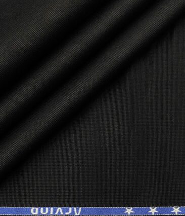 Arvind Men's Cotton Structured 1.30 Meter Unstitched Trouser Fabric (Black)