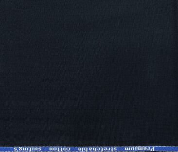 Arvind Men's Cotton Structured 1.30 Meter Unstitched Trouser Fabric (Dark Blue)