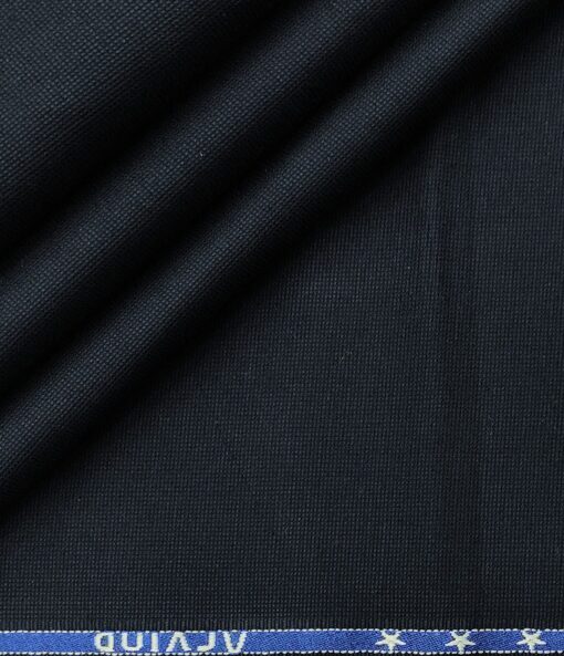 Arvind Men's Cotton Structured 1.30 Meter Unstitched Trouser Fabric (Dark Blue)