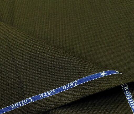 Arvind Men's Cotton Structured 1.30 Meter Unstitched Trouser Fabric (Dark Green)