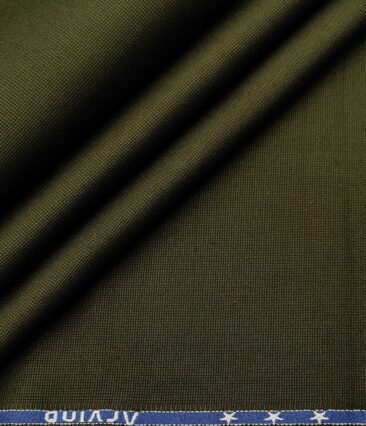 Arvind Men's Cotton Structured 1.30 Meter Unstitched Trouser Fabric (Dark Green)