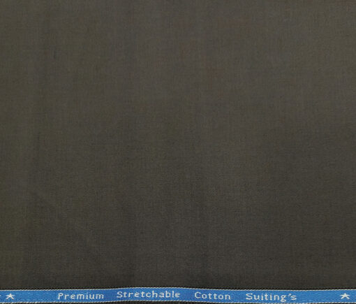 Arvind Men's Cotton Solids 1.30 Meter Unstitched Trouser Fabric (Dark Grey)