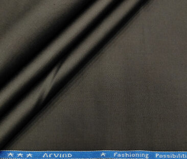Arvind Men's Cotton Solids 1.30 Meter Unstitched Trouser Fabric (Dark Grey)
