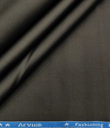 Arvind Men's Cotton Solids 1.30 Meter Unstitched Trouser Fabric (Dark Grey)