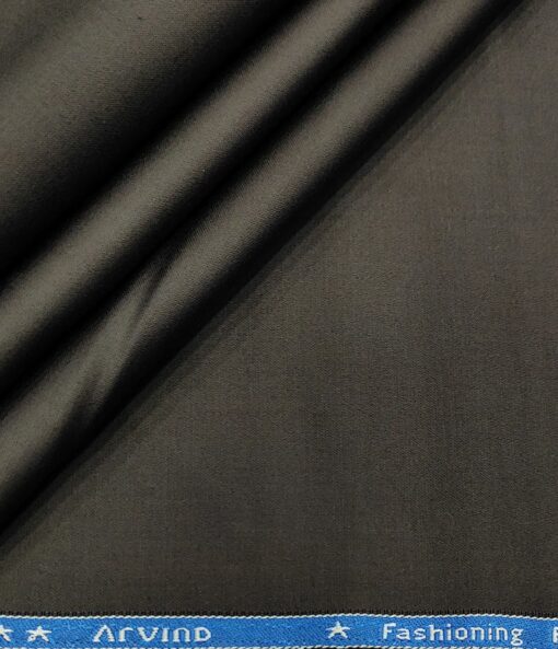 Arvind Men's Cotton Solids 1.30 Meter Unstitched Trouser Fabric (Dark Grey)