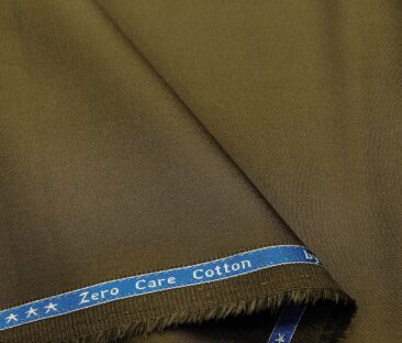 Arvind Men's Cotton Solids 1.30 Meter Unstitched Trouser Fabric (Dark Khakhi Brown)