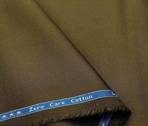 Arvind Men's Cotton Solids 1.30 Meter Unstitched Trouser Fabric (Dark Khakhi Brown)