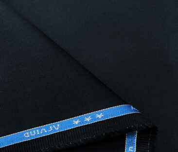 Arvind Men's Cotton Solids 1.30 Meter Unstitched Trouser Fabric (Dark Navy Blue)