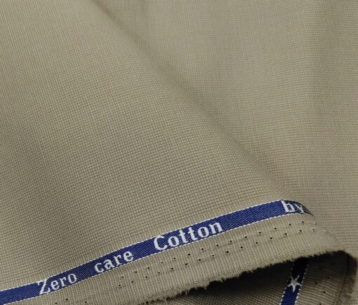 Arvind Men's Cotton Structured 1.30 Meter Unstitched Trouser Fabric (Greyish Beige)