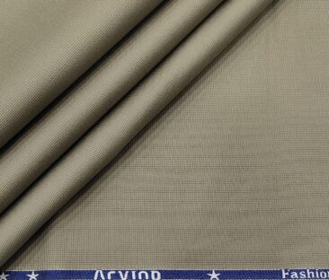 Arvind Men's Cotton Structured 1.30 Meter Unstitched Trouser Fabric (Greyish Beige)