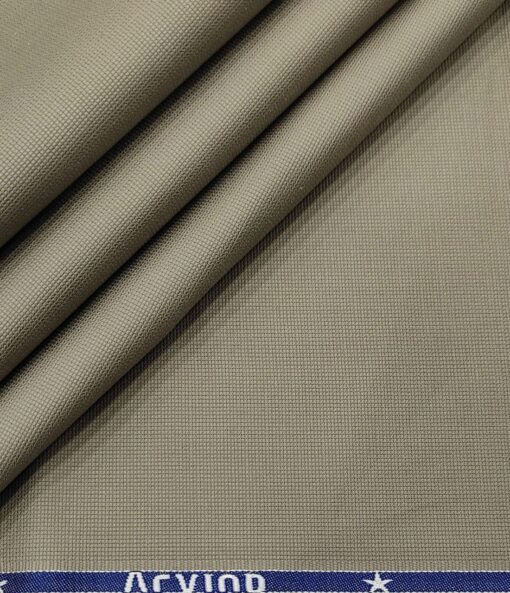 Arvind Men's Cotton Structured 1.30 Meter Unstitched Trouser Fabric (Greyish Beige)