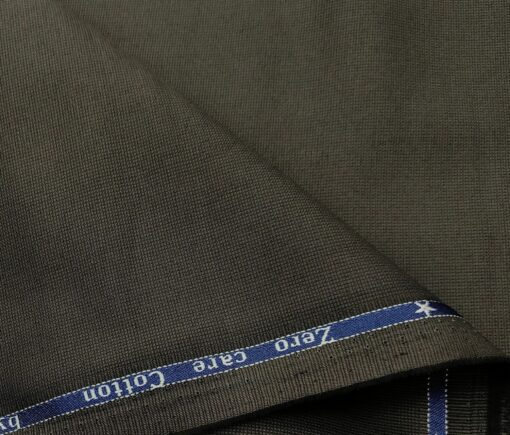 Arvind Men's Cotton Structured 1.30 Meter Unstitched Trouser Fabric (Greyish Brown)