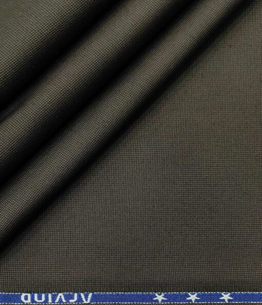 Arvind Men's Cotton Structured 1.30 Meter Unstitched Trouser Fabric (Greyish Brown)