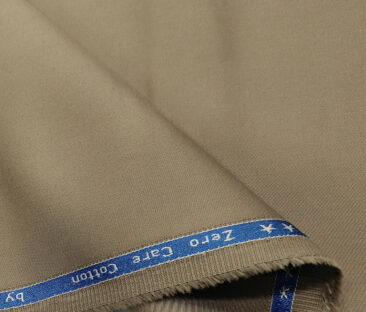 Arvind Men's Cotton Solids 1.30 Meter Unstitched Trouser Fabric (Hazelnut Beige)