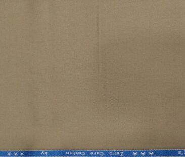 Arvind Men's Cotton Solids 1.30 Meter Unstitched Trouser Fabric (Hazelnut Beige)