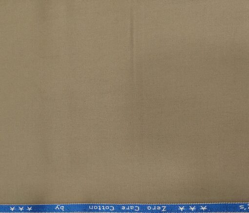 Arvind Men's Cotton Solids 1.30 Meter Unstitched Trouser Fabric (Hazelnut Beige)