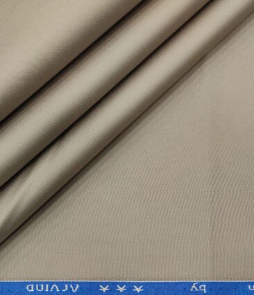 Arvind Men's Cotton Solids 1.30 Meter Unstitched Trouser Fabric (Mouse)