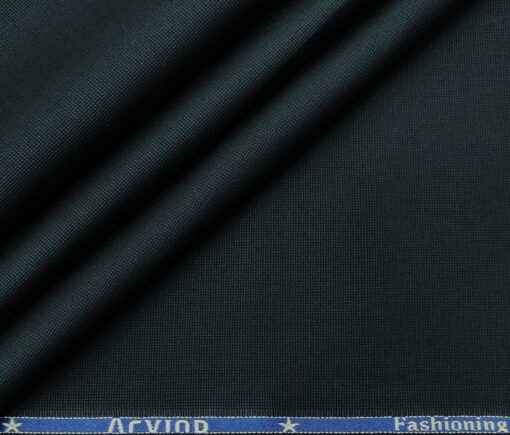 Arvind Men's Cotton Structured 1.30 Meter Unstitched Trouser Fabric (Peacock Blue)