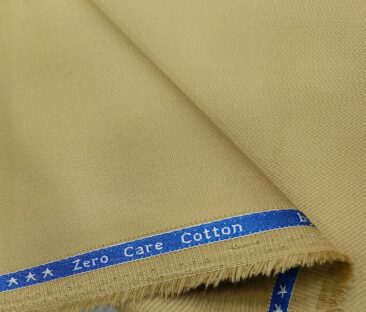 Arvind Men's Cotton Solids 1.30 Meter Unstitched Trouser Fabric (Sand Beige)