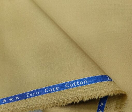 Arvind Men's Cotton Solids 1.30 Meter Unstitched Trouser Fabric (Sand Beige)